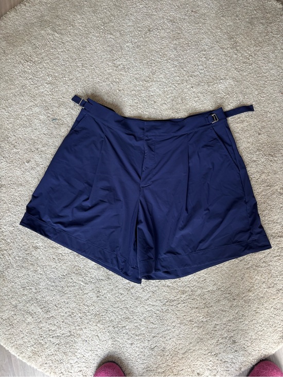Greyson Clothiers Pants - Navy High-Rise Buckle Bermuda Golf Shorts